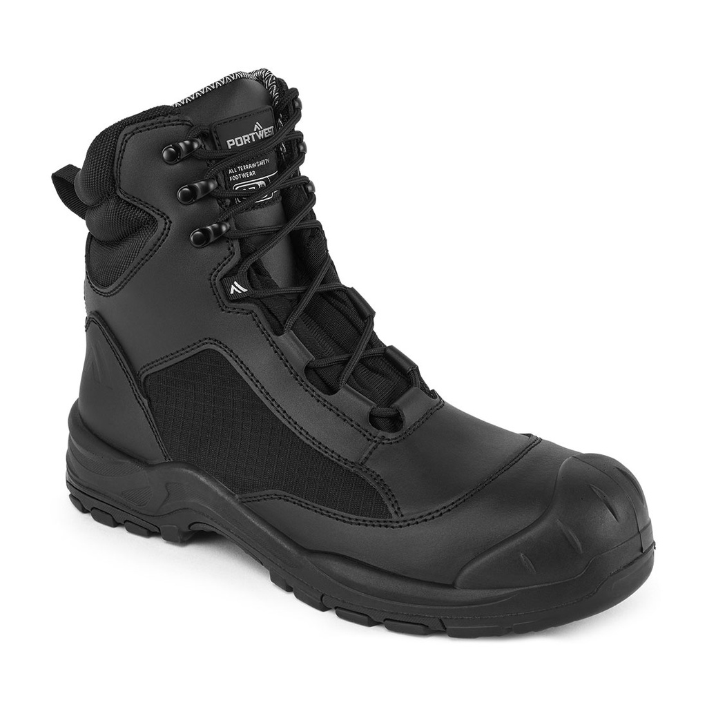 Stivale alto professionale in pelle action O7S HRO SR FO SC – Nero