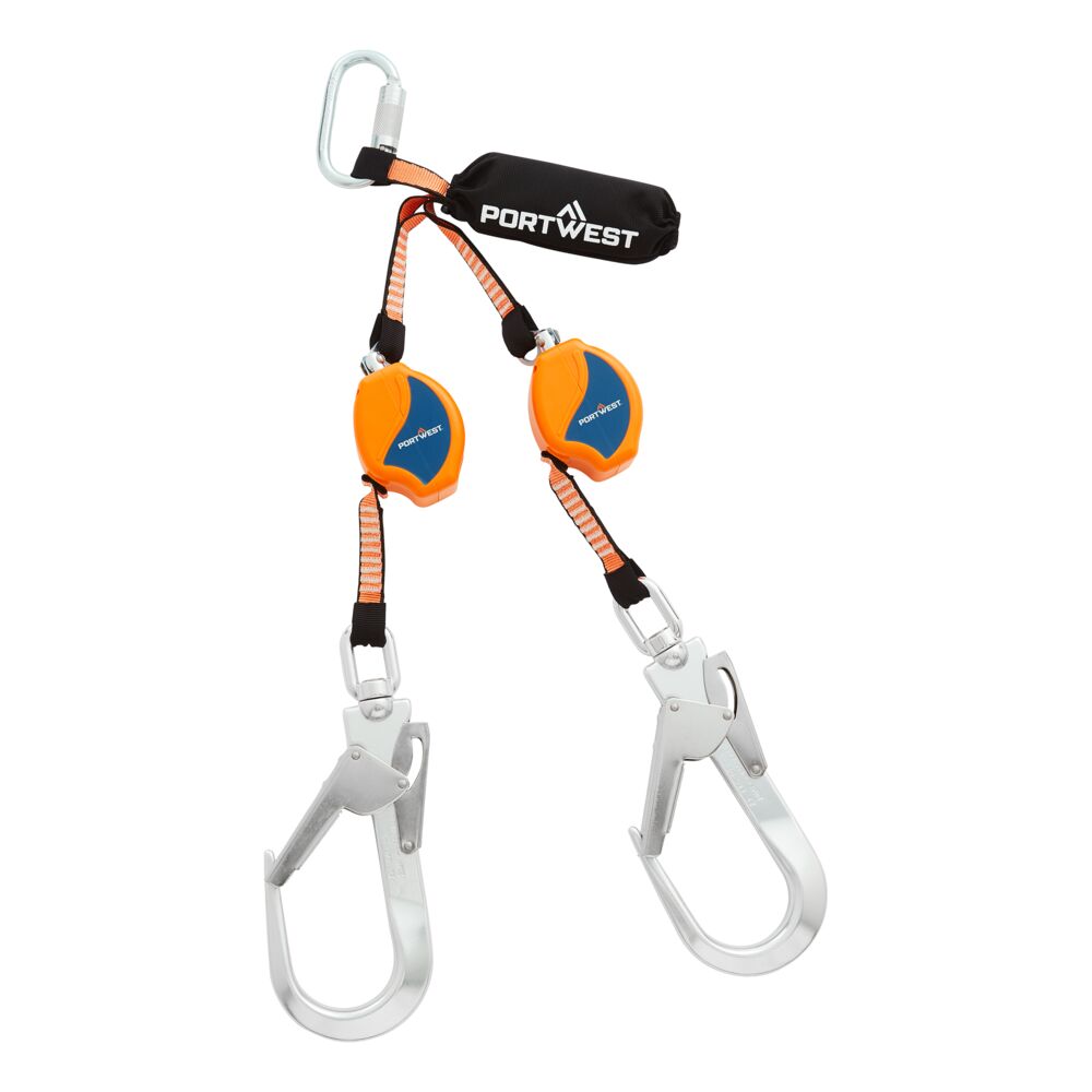 2.5m Self Retract Lifeline 140kg – Nero/arancione