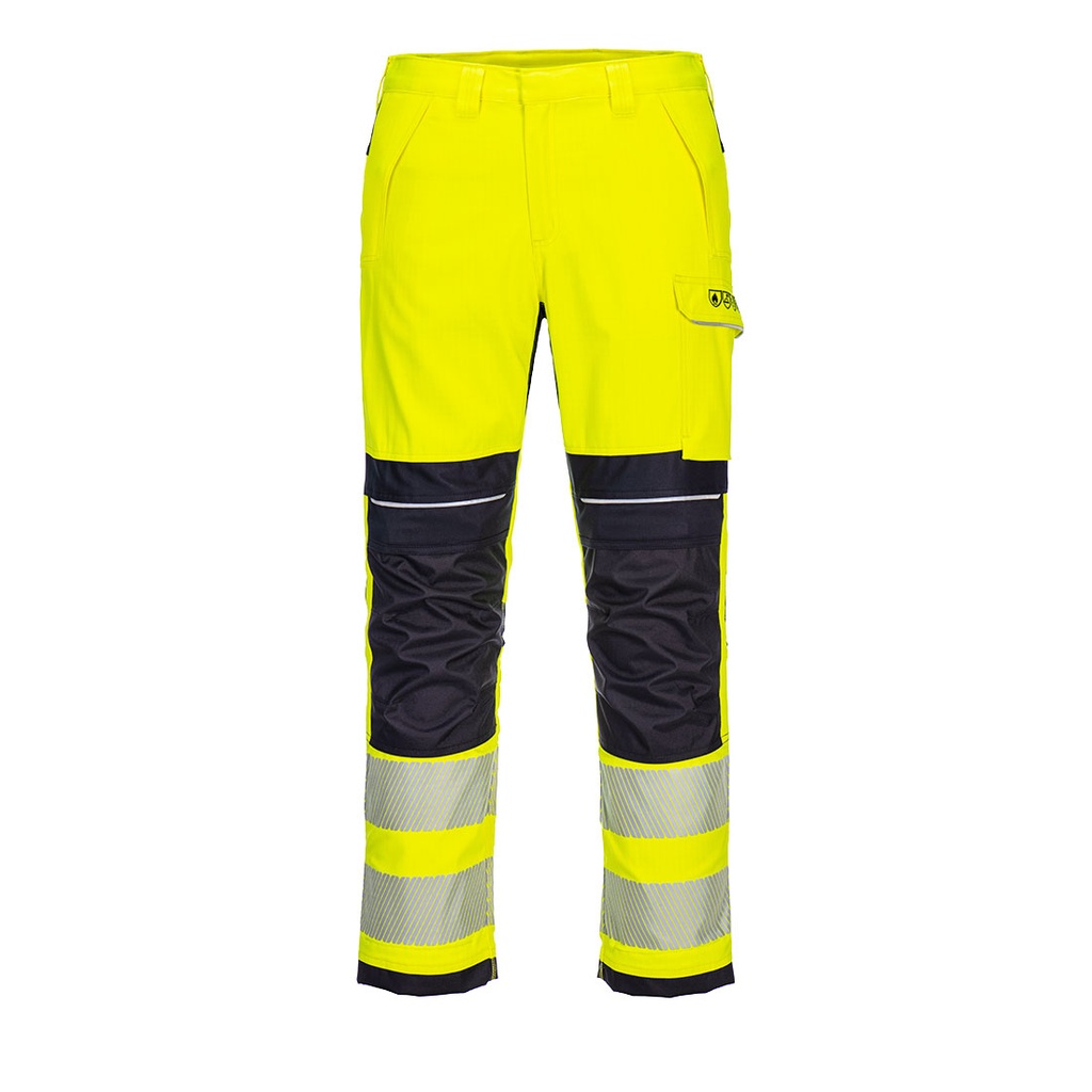 Pantaloni da lavoro PW3 FR Modaflame Hi-Vis – Giallo/blu navy