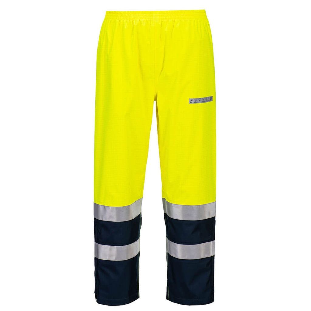 Pantalone leggero Rain+ Hi-Vis arco elettrico – Giallo/blu navy