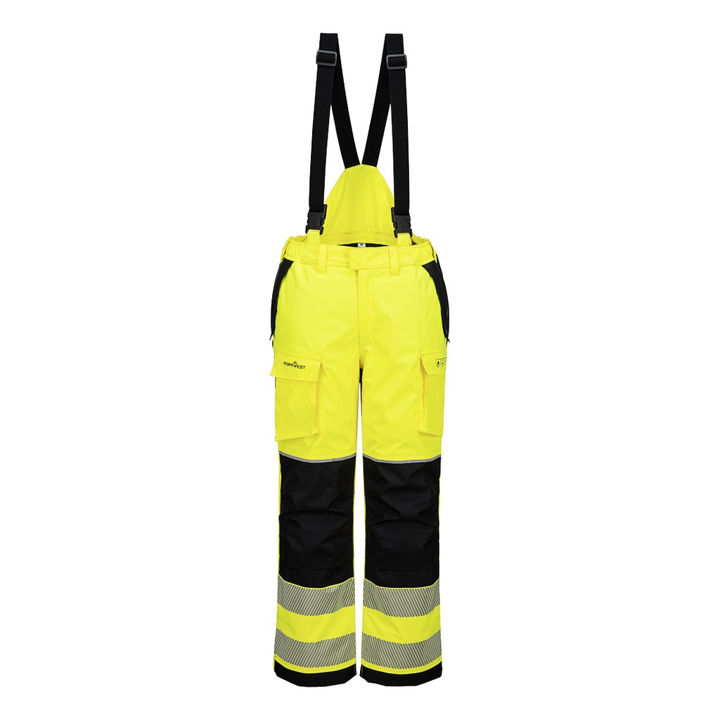 PW3 FR Modaflame Rain+ Hi-Vis Pantaloni invernali con tasche holster – Giallo/nero