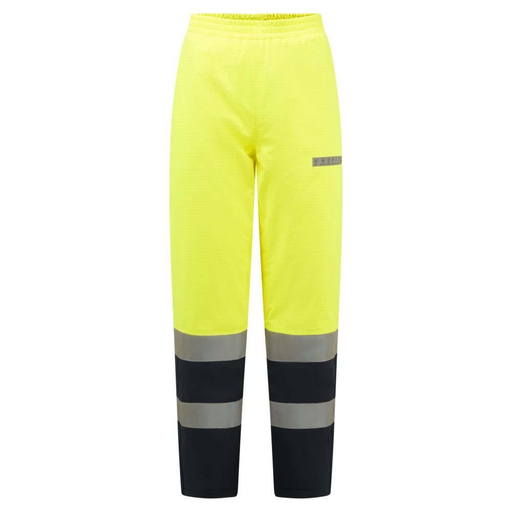 Pantaloni invernali Bizflame Rain+ Hi-Vis Multi-Norma a contrasto – Giallo/blu navy