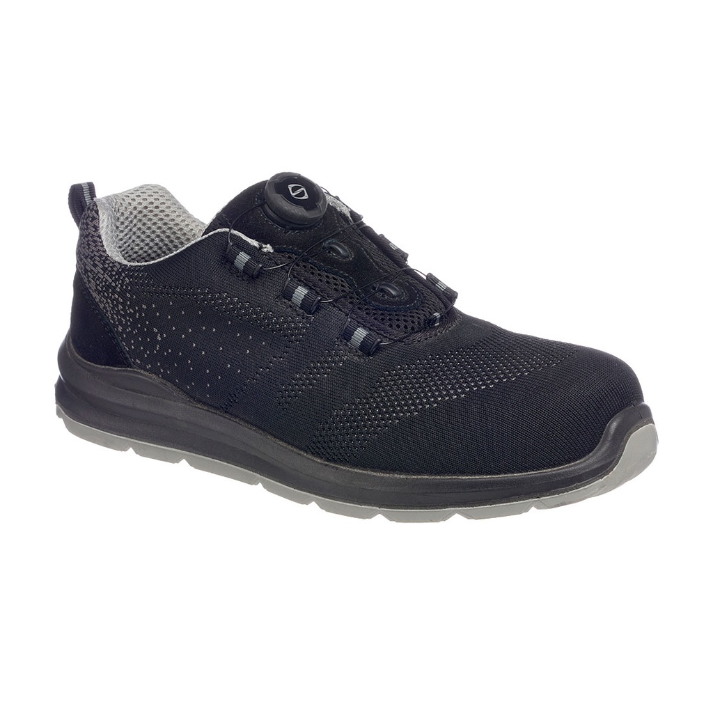 SCARPA SPORTIVA CON LACCI DI SICUREZZA TRAINER KNIT S1P – Nero/grigio