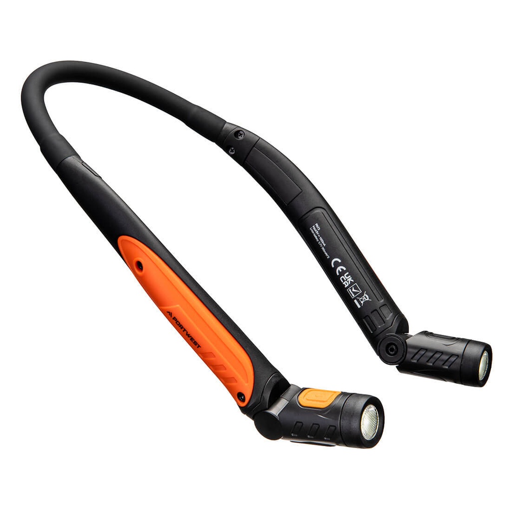 Lampada da collo a LED ricaricabile USB – Nero/arancione