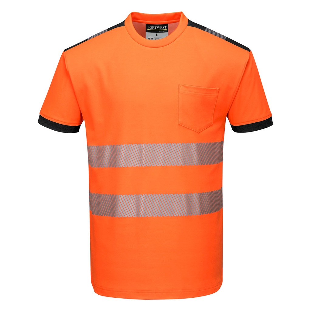 PW3 T-Shirt manica corta Hi-Vis – Arancione/nero