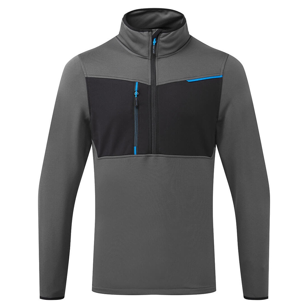 WX3 Felpa mezza zip – Grigio metallo