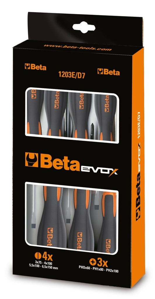 [012031008] Serie di 8 giravite Evox art. 1201E, 1202E Beta 1203E/D8