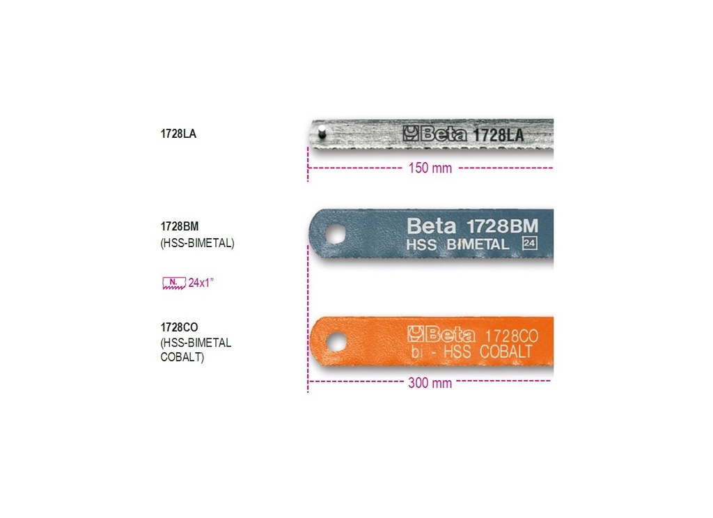 [017280030] Lame per seghetti Beta 1728CO