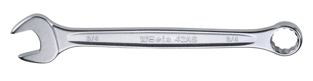 [000421106] Chiavi combinate a forchetta e poligonale piegata cromate Beta 42AS 1/4 NEW