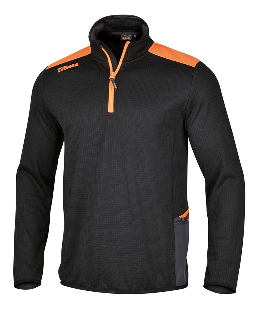 [075630004] Micropile gird fleece con zip corta, nero Beta 7563N XL
