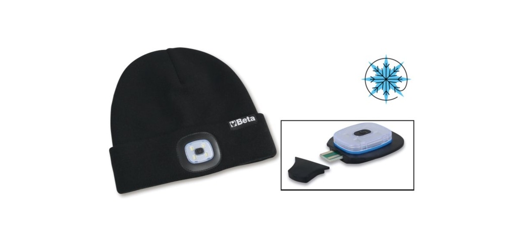 [079800200] Berretto invernale con luce LED ricaricabile Beta 7980L