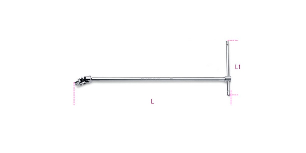 [009200850] Quadro maschio 1/2" snodato a T cromato Beta 920/40