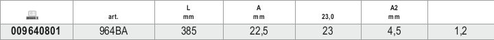 Tabella misure – Aprifusti antiscintilla Beta 964BA