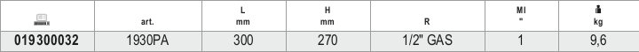 Tabella misure – Avvitatore reversibile Beta 1930PA