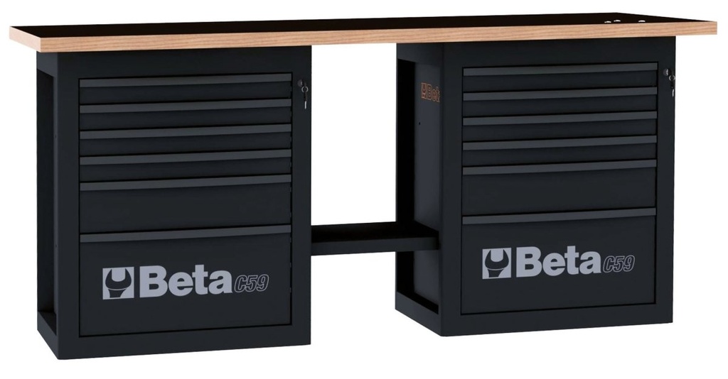 Banco da lavoro "Endurance" con 2 cassettiere da 6 cassetti Beta C59B-O