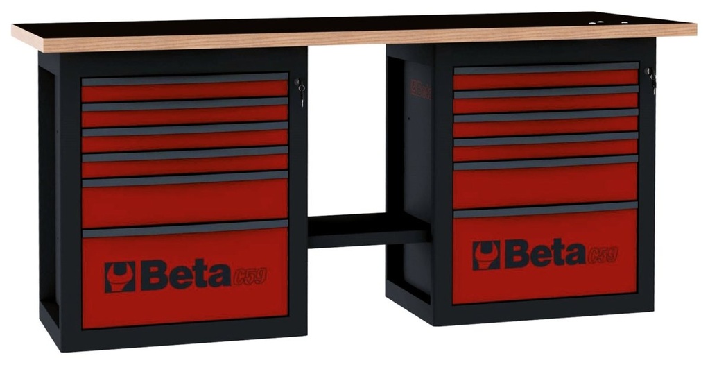 Banco da lavoro "Endurance" con 2 cassettiere da 6 cassetti Beta C59B-O