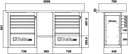 Banco da lavoro "Endurance" con 2 cassettiere da 6 cassetti Beta C59B-O