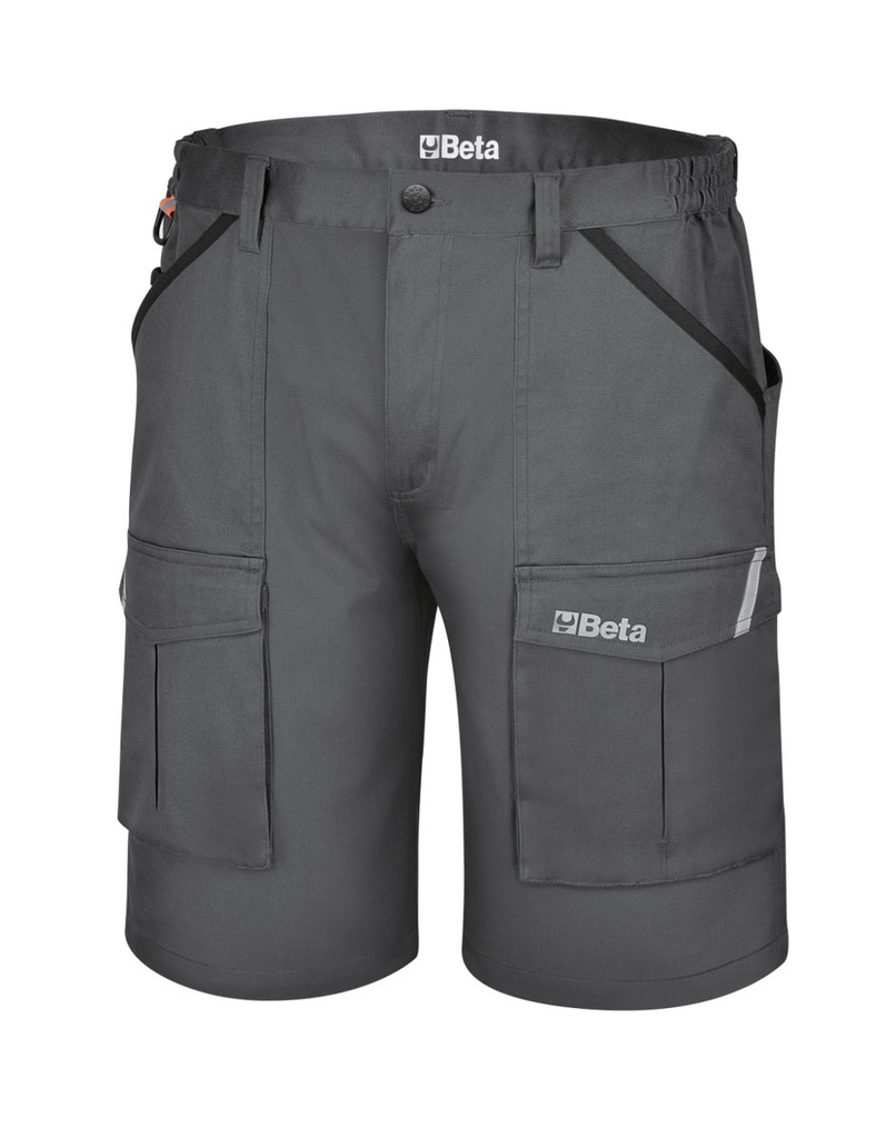 Bermuda da lavoro in 100% cotone elasticizzato grigio, comodi e resistenti Beta 7931MG XS