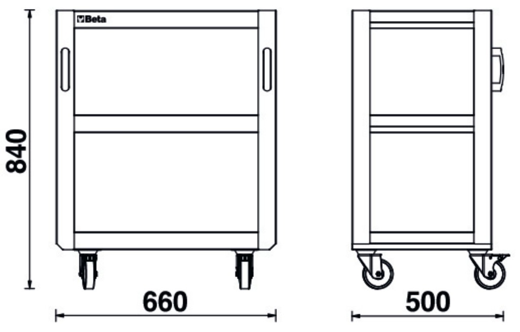 Carrello a 3 ripiani per arredo officina C45PRO 2.0 Beta C45PRO 2.0 T3