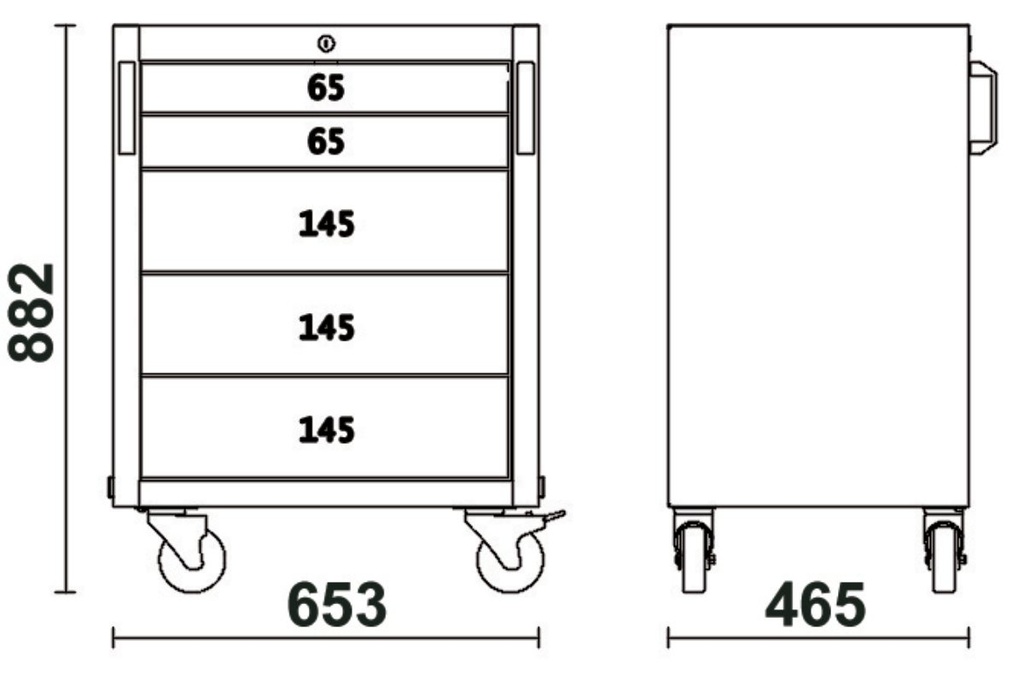 Cassettiera mobile con 5 cassetti per arredo officina C45PRO 2.0 Beta C45PRO 2.0 C5
