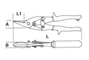 Cesoia a doppia leva sinistrorsa lame curve Beta 1124