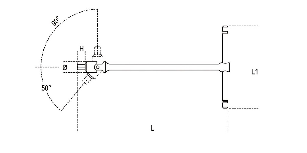 Chiavi a T con maschio esagonale snodato cromate Beta 953 6