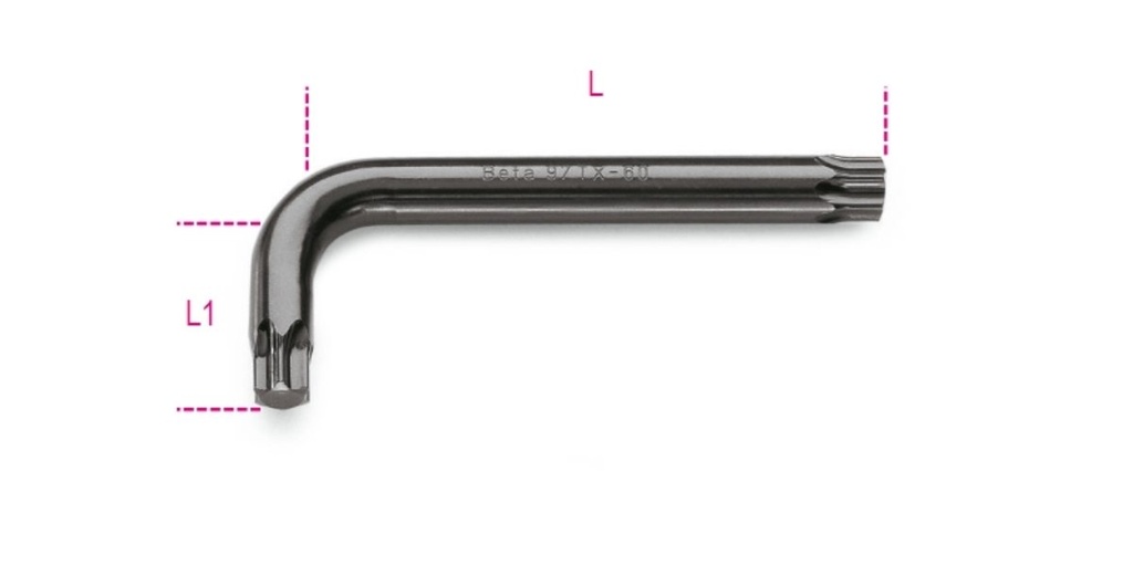 Chiavi maschio piegateper viti con impronta Torx®,brunite Beta 97TX 55