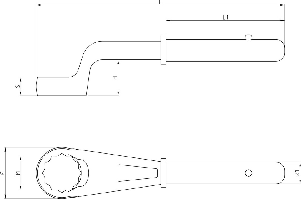 Chiavi poligonali curve con attacco per leva di manovra cromate Beta 91 60
