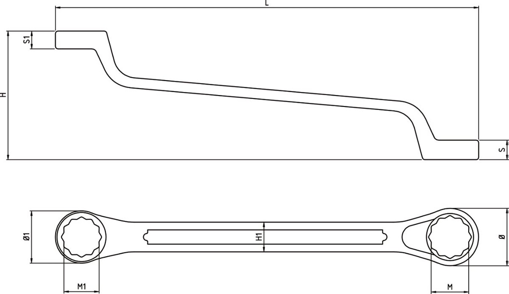 Chiavi poligonali doppie curve profonde cromate Beta 90 32X36