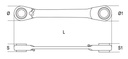 Chiavi poligonali doppie diritte a cricchetto reversibile cromate Beta 192 16-19