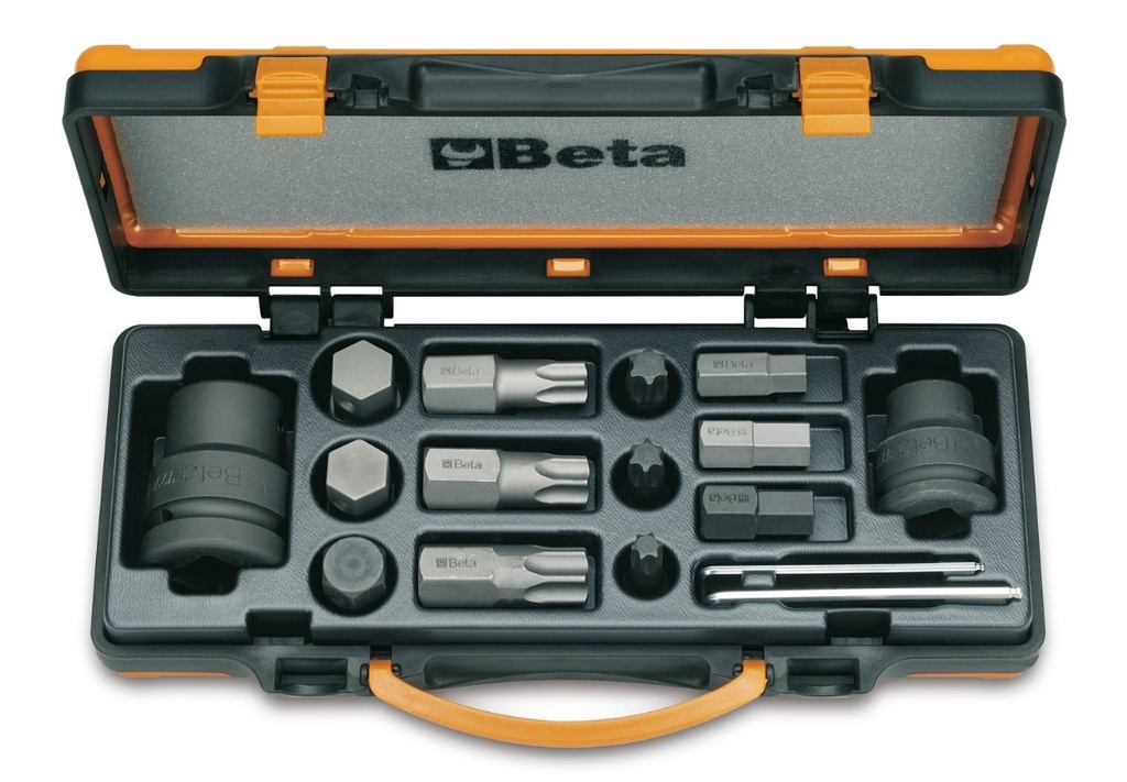 12 inserti Macchina maschio e 4 accessori in cassetta di lamiera Beta 727/C16