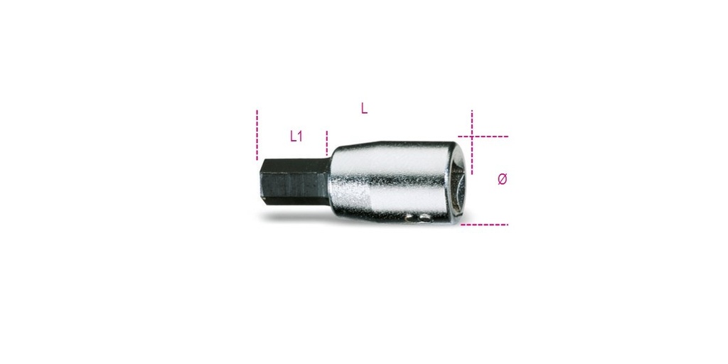 Chiavi a bussola a mano a giravite maschio esagonale con attacco quadro femmina 1/4" cromate - inserti bruniti Beta 900ME 3