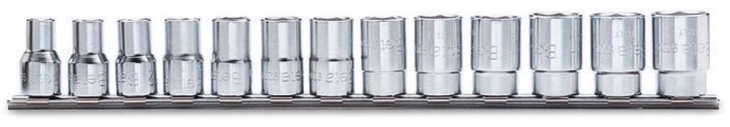 Serie di 13 chiavi a bussola a mano bocca poligonale (art. 910AS) su supporto Beta 910AS/SB13