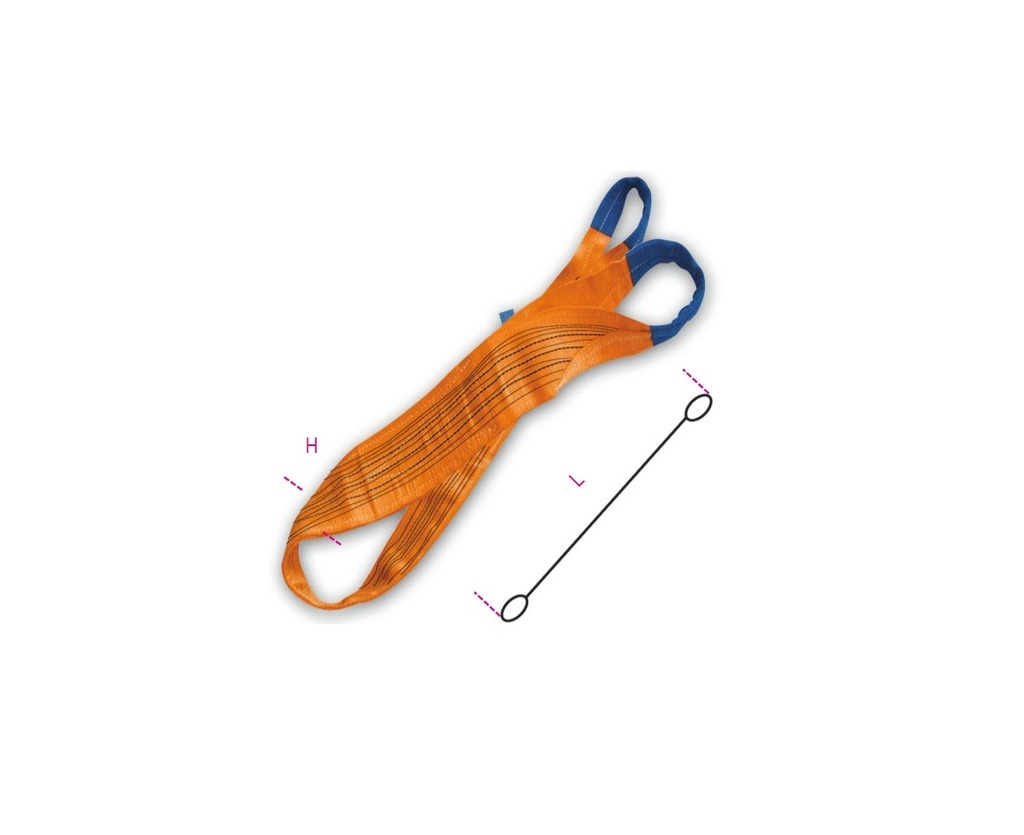 Braca per sollevamento arancio 10t nastro piatto a due strati, 20t nastro piatto a quattro strati, asole rinforzate Beta 8161 10-T20