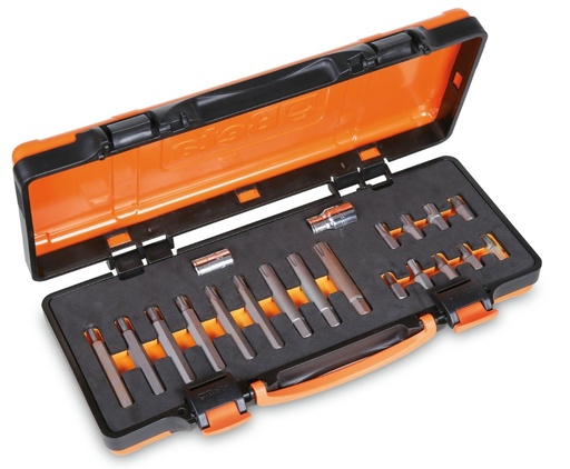 Beta 867/C20 – 18 inserti con impronta RIBE(R) attacco esagonale 10 mm, 2 accessori e 1 portainserti a T snodato (art. 867RIBE(R), 867RIBE(R)/L, 867/1, 867/2, 852/10)