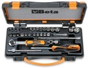 Beta 900/C24 – Assortimento di 13 chiavi a bussola a mano esagonali, 11 a giravite e 6 accessori in cassetta di lamiera