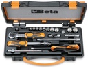 Beta 900MB/C19 – Assortimento di 11 chiavi a bussola a mano poligonali e 8 accessori in cassetta di lamiera