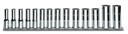 Beta 910BL/SB – Serie di 14 chiavi a bussola a mano lunghe bocca poligonale (art. 910BL) su supporto