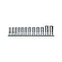 Beta 910ASL/SB12 – Serie di 12 chiavi a bussola a mano lunghe bocca poligonale (art. 910AS/L) su supporto