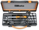 Beta 910B/C16... – Assortimento di 16 chiavi a bussola a mano poligonali e 5 accessori in cassetta di lamiera
