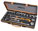 Beta 920A/C17MR – Assortimento di 17 chiavi a bussola a mano esagonali e 5 accessori in termoformato morbido, in cassetta di lamiera