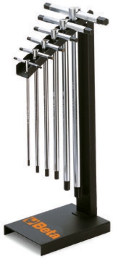 Beta 951/SP – Serie di 6 chiavi a T con tre estremità maschio esagonale (art. 951) con supporto