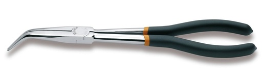 Beta 1009L/B – Pinza a becchi mezzotondi lunghissimi zigrinati piegati a 45° per impieghi speciali manici ricoperti con 2 strati di PVC antiscivolo
