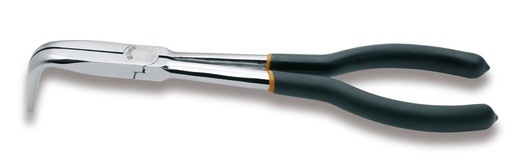 Beta 1009L/C – Pinza a becchi mezzotondi lunghissimi zigrinati piegati a 90° per impieghi speciali manici ricoperti con 2 strati di PVC antiscivolo