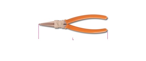 Beta 1032BA – Pinze a becchi diritti antiscintilla per anelli elastici di sicurezza, per fori manici ricoperti in PVC