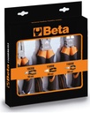 Beta 1169BM/D3 – Assortimento di 1 pinza universale, 1 pinza becchi mezzotondi lunghi e 1 tronchese, impugnatura bimateriale cromati
