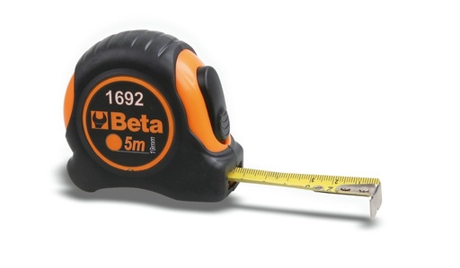 Beta 1692 – Flessometri cassa bimateriale in ABS antiurto nastro in acciaio classe di precisione II