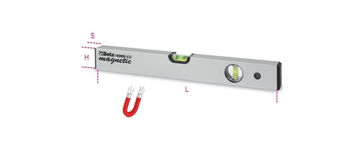 Beta 1696B – Livelle con base magnetica in alluminio profilato anodizzato con due fiale infrangibili