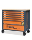 Beta RSC24AXLP/7 – Cassettiera mobile 7 cassetti con piano di lavoro in legno e sistema antiribaltamento, modello lungo