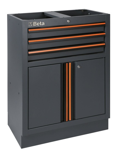 Beta C45PRO 2.0 M3A – Modulo fisso con 3 cassetti e 2 antine per arredo officina C45PRO 2.0